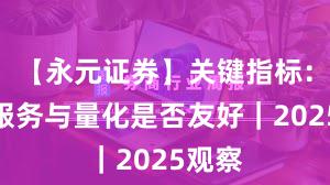 【永元证券】关键指标：客户服务与量化是否友好｜2025观察